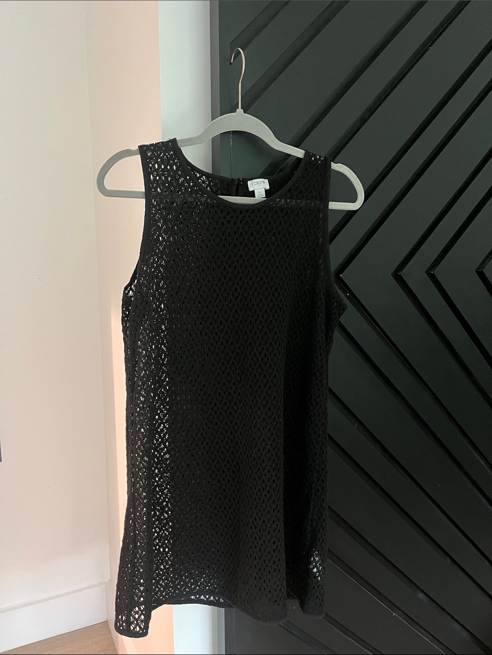 JCrew SWIM Black crochet coverup dress size L